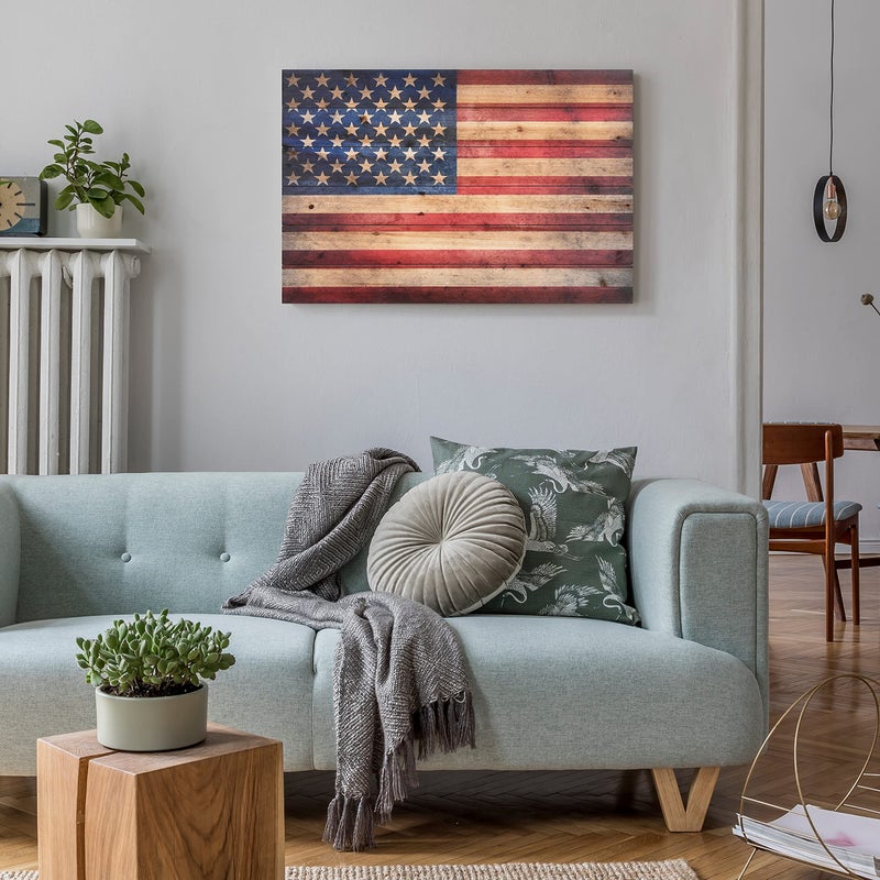 Empire Art Direct American Flag Digital Print on Solid Wood Wall Art, 24.00" x 36.00" - Image 3